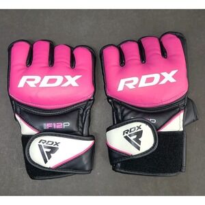 RDX F12P MMA Training Gloves Pink Black Open Finger Grappling Boxing EUC